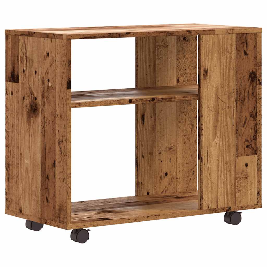 Bijzettafel 70x35x55 cm bewerkt hout oud houtkleurig is nu te koop bij PeponiXL, paradijselijk wonen!