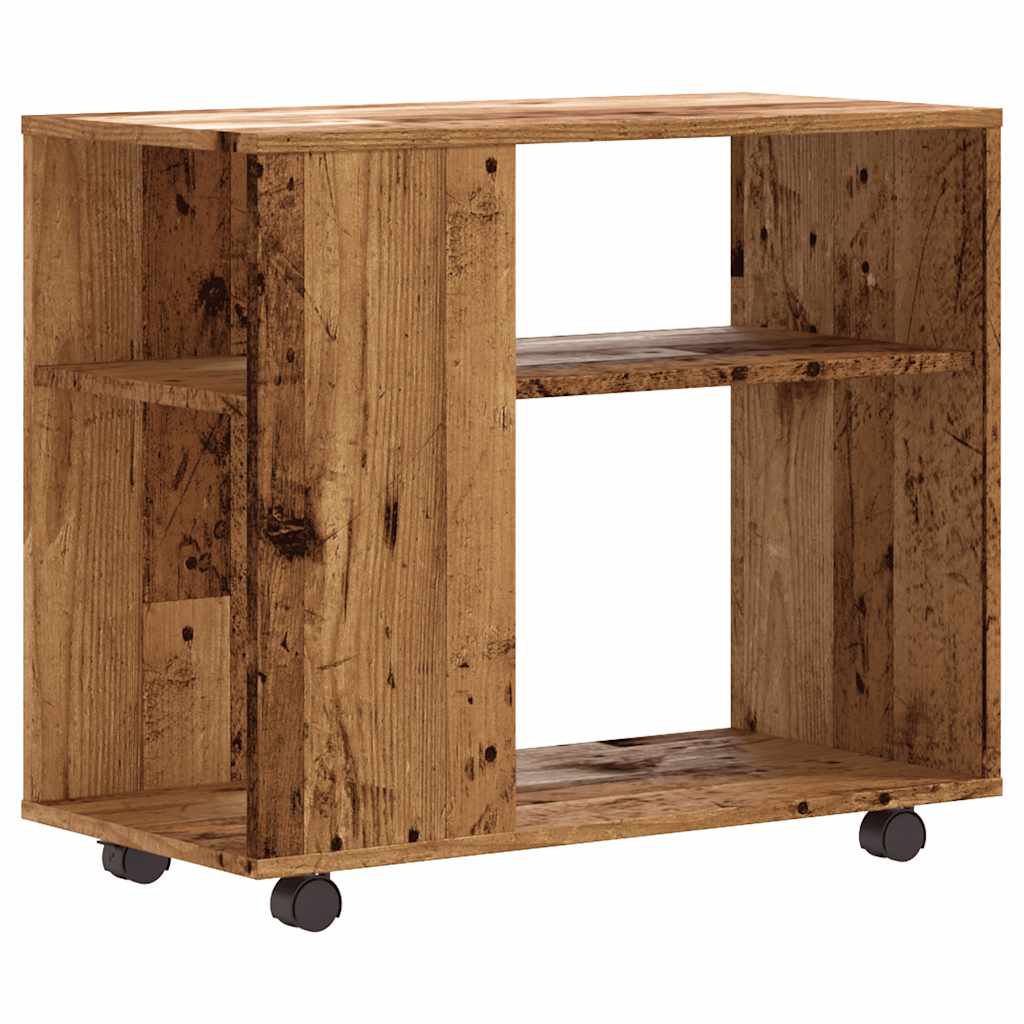 Bijzettafel 70x35x55 cm bewerkt hout oud houtkleurig is nu te koop bij PeponiXL, paradijselijk wonen!