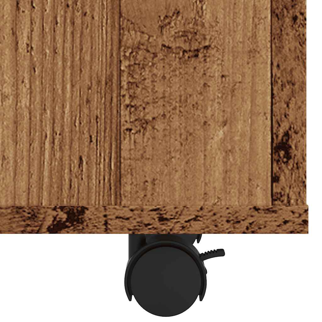Bijzettafel 70x35x55 cm bewerkt hout oud houtkleurig is nu te koop bij PeponiXL, paradijselijk wonen!