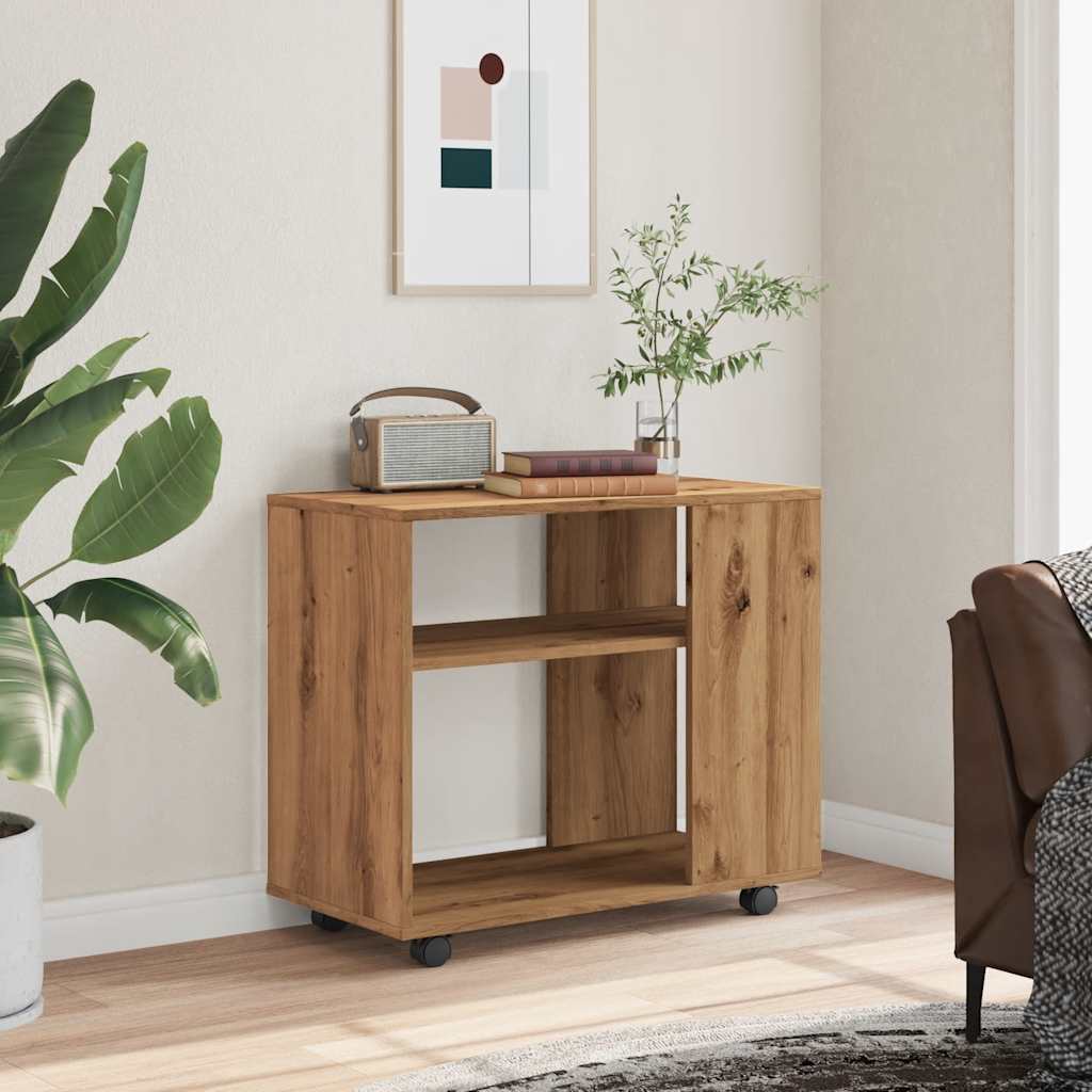 Bijzettafel 70x35x55 cm bewerkt hout artisanaal eikenkleurig is nu te koop bij PeponiXL, paradijselijk wonen!