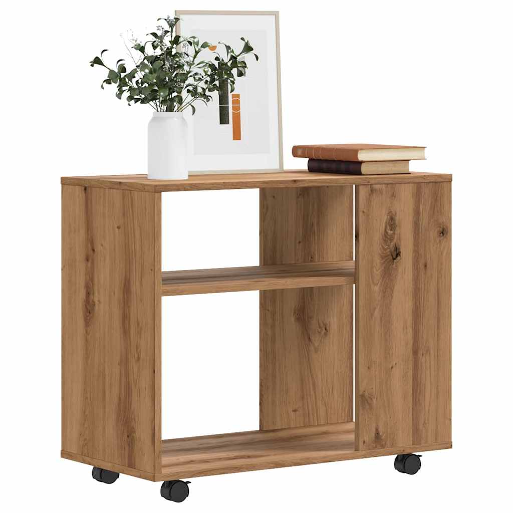 Bijzettafel 70x35x55 cm bewerkt hout artisanaal eikenkleurig is nu te koop bij PeponiXL, paradijselijk wonen!