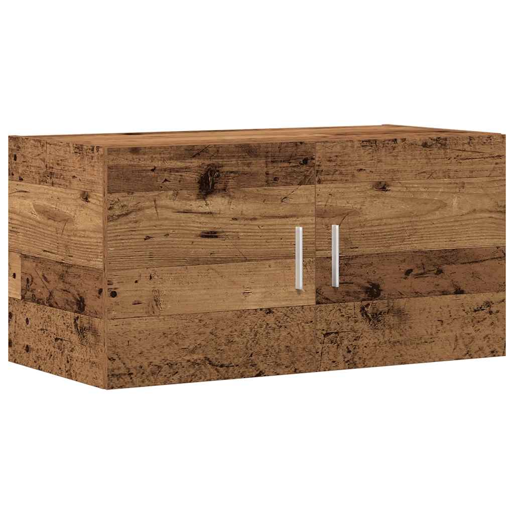 Wandkast 80x39x40 cm bewerkt hout oud houtkleurig is nu te koop bij PeponiXL, paradijselijk wonen!