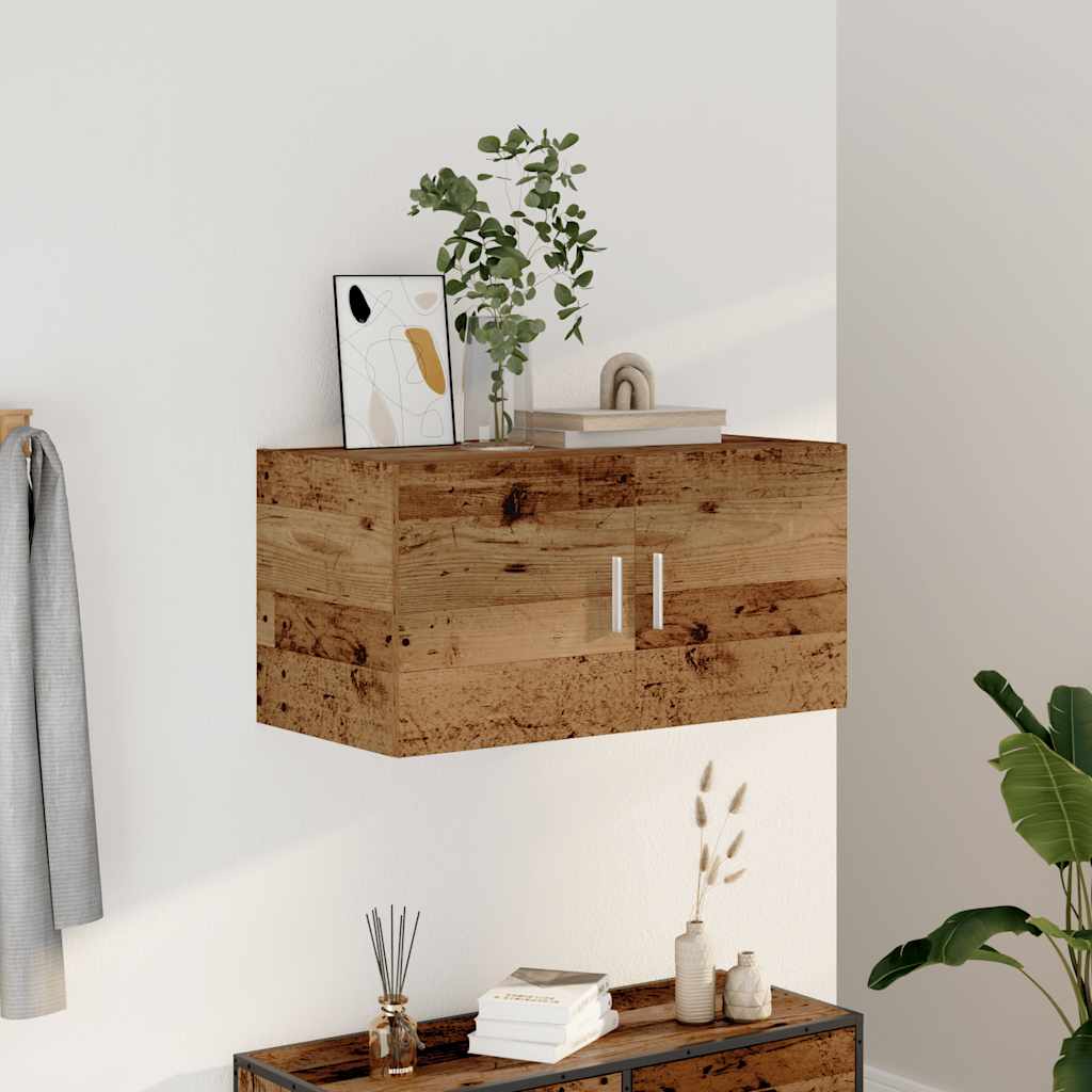 Wandkast 80x39x40 cm bewerkt hout oud houtkleurig is nu te koop bij PeponiXL, paradijselijk wonen!