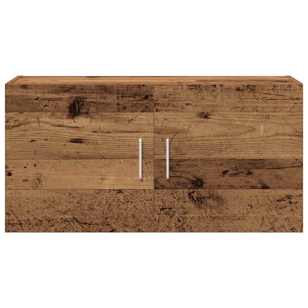 Wandkast 80x39x40 cm bewerkt hout oud houtkleurig is nu te koop bij PeponiXL, paradijselijk wonen!