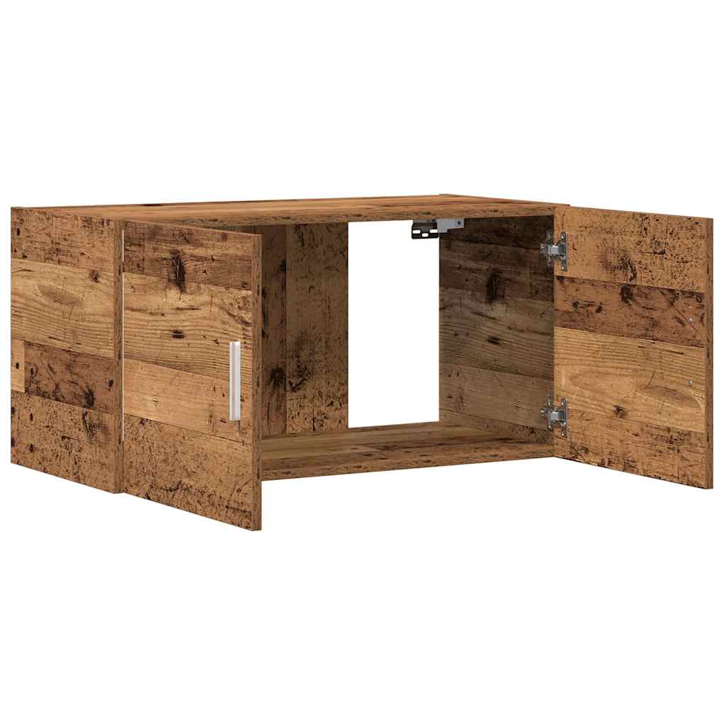 Wandkast 80x39x40 cm bewerkt hout oud houtkleurig is nu te koop bij PeponiXL, paradijselijk wonen!