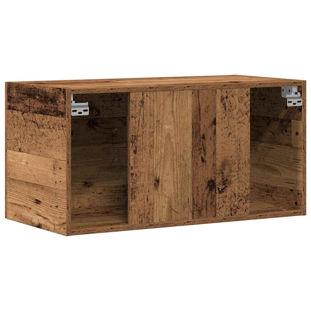 Wandkast 80x39x40 cm bewerkt hout oud houtkleurig is nu te koop bij PeponiXL, paradijselijk wonen!