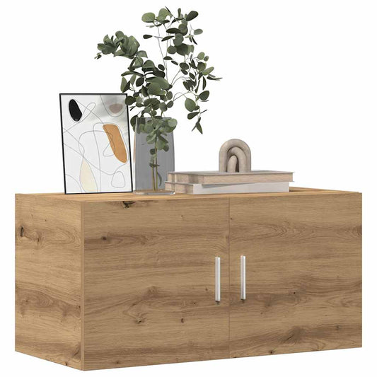 Wandkast 80x39x40 cm bewerkt hout artisanaal eikenkleurig is nu te koop bij PeponiXL, paradijselijk wonen!