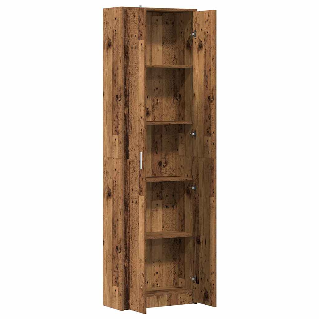 Gangkast 55x25x189 cm bewerkt hout oud houtkleurig is nu te koop bij PeponiXL, paradijselijk wonen!