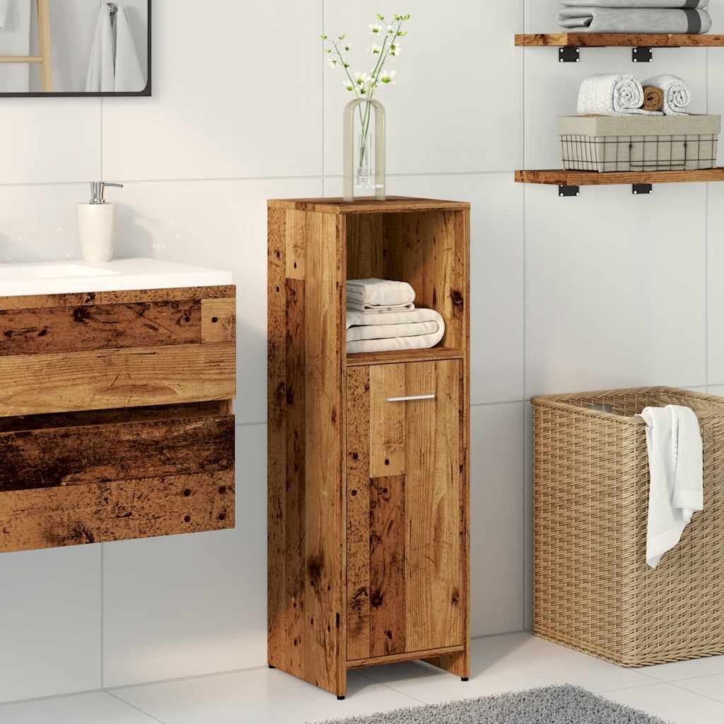 Badkamerkast 30x30x95 cm bewerkt hout oud houtkleurig is nu te koop bij PeponiXL, paradijselijk wonen!