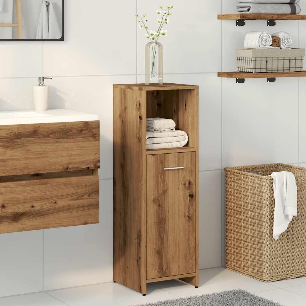 Badkamerkast 30x30x95 cm bewerkt hout artisanaal eikenkleur is nu te koop bij PeponiXL, paradijselijk wonen!