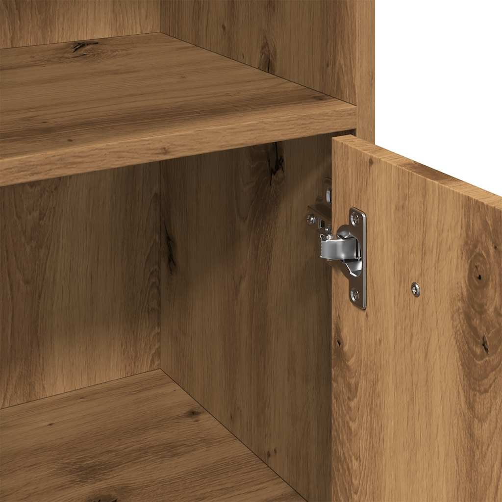 Badkamerkast 30x30x95 cm bewerkt hout artisanaal eikenkleur is nu te koop bij PeponiXL, paradijselijk wonen!