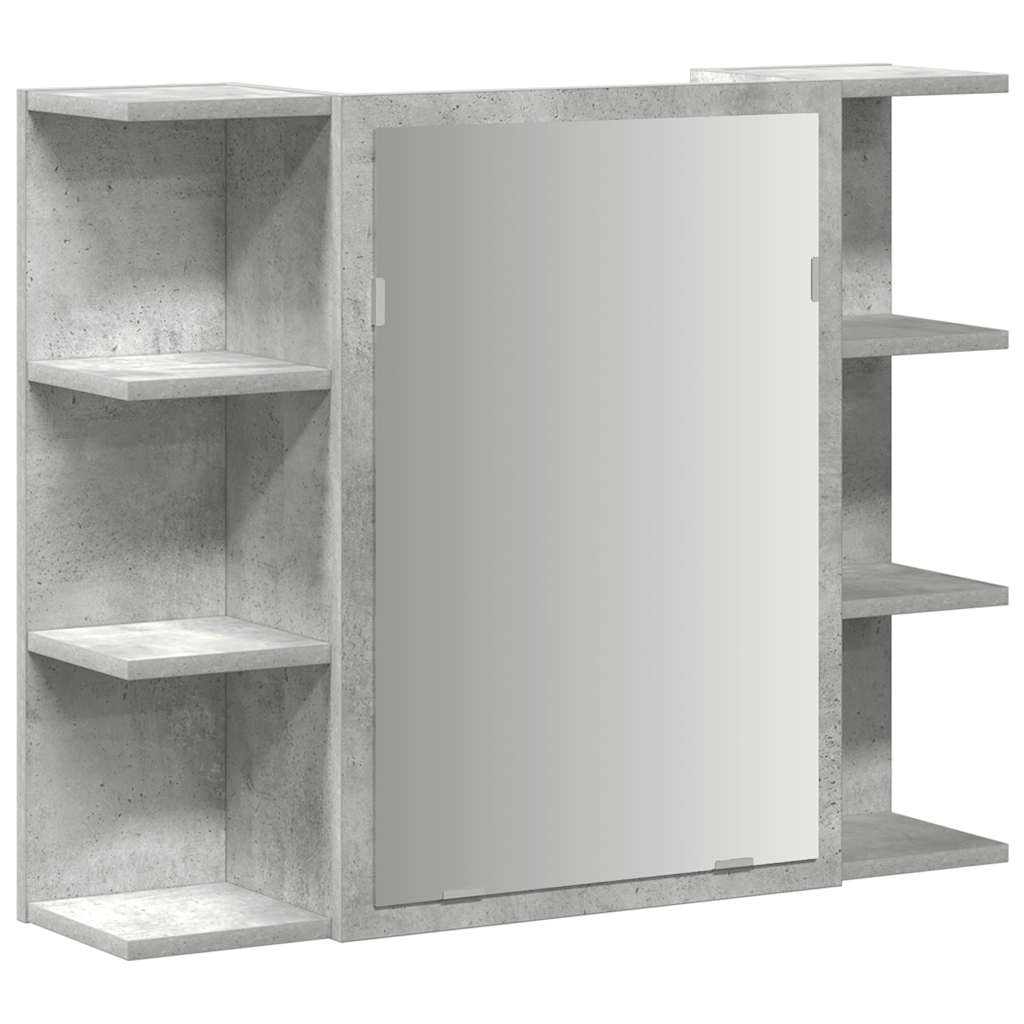 Badkamerspiegelkast 80x20,5x64 cm bewerkt hout betongrijs is nu te koop bij PeponiXL, paradijselijk wonen!