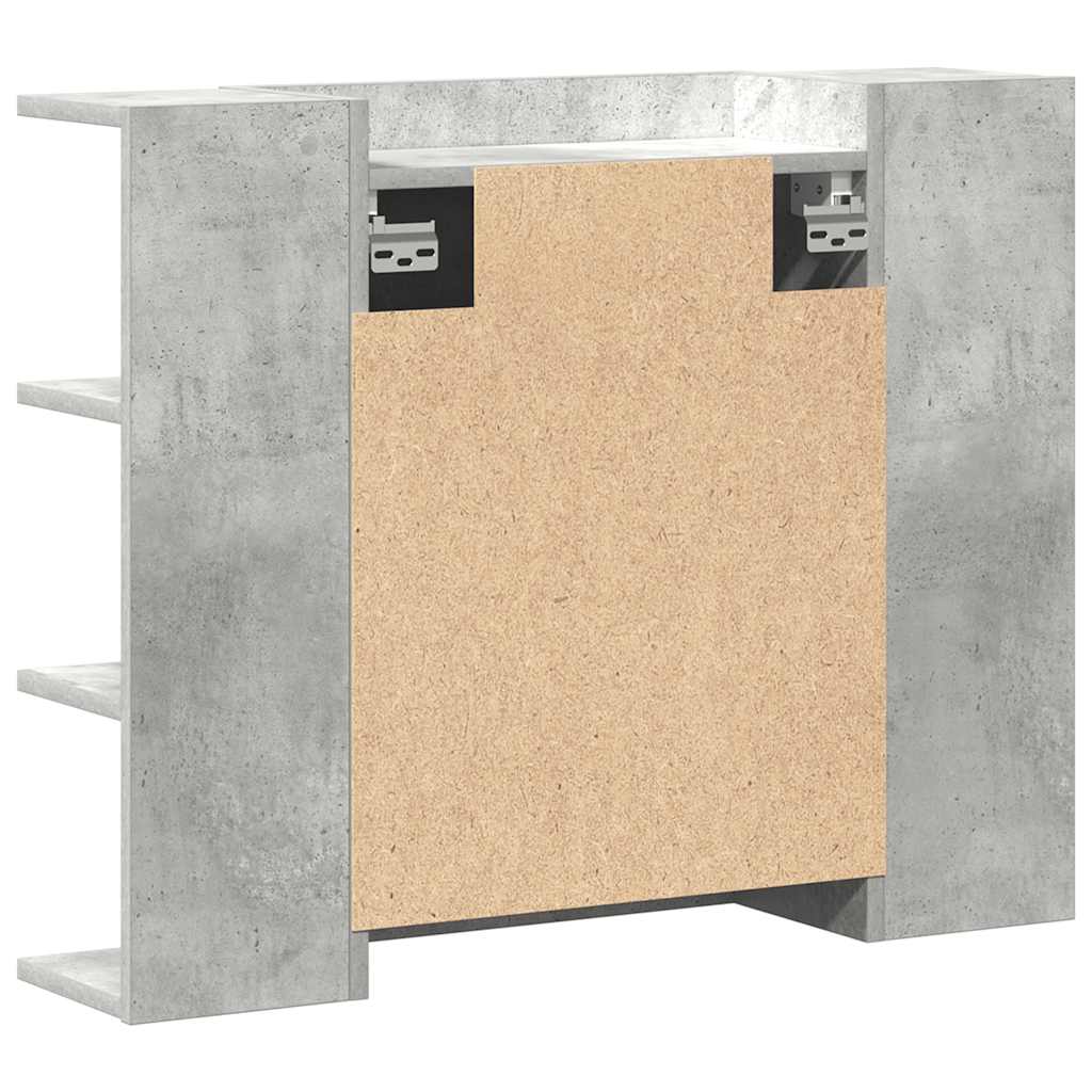 Badkamerspiegelkast 80x20,5x64 cm bewerkt hout betongrijs is nu te koop bij PeponiXL, paradijselijk wonen!