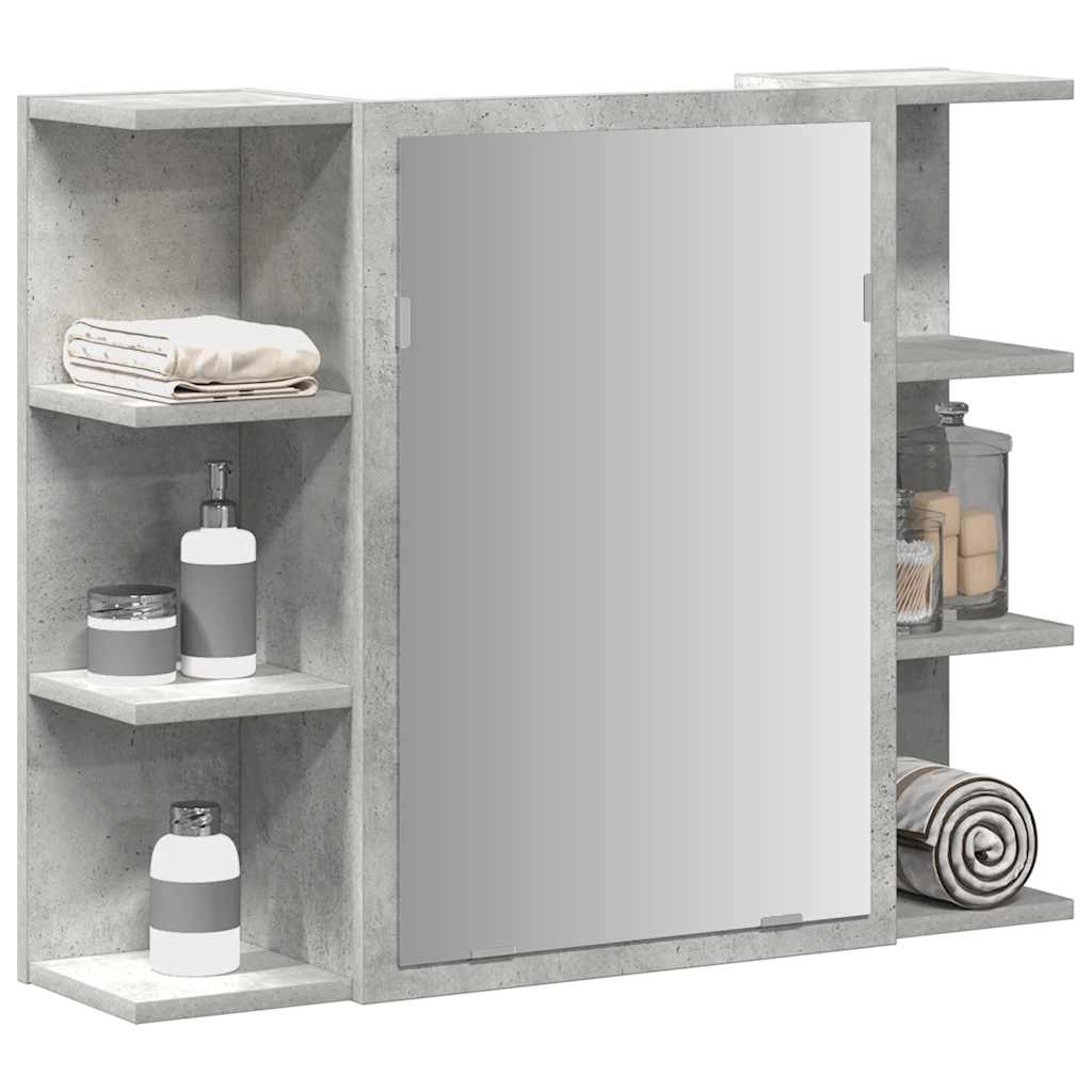 Badkamerspiegelkast 80x20,5x64 cm bewerkt hout betongrijs is nu te koop bij PeponiXL, paradijselijk wonen!