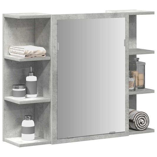 Badkamerspiegelkast 80x20,5x64 cm bewerkt hout betongrijs is nu te koop bij PeponiXL, paradijselijk wonen!