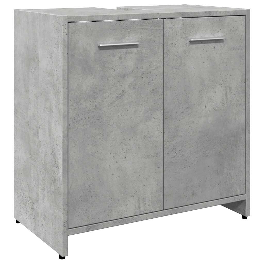 Wastafelkast 60x33x60 cm bewerkt hout betongrijs is nu te koop bij PeponiXL, paradijselijk wonen!