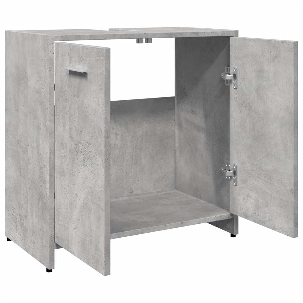 Wastafelkast 60x33x60 cm bewerkt hout betongrijs is nu te koop bij PeponiXL, paradijselijk wonen!