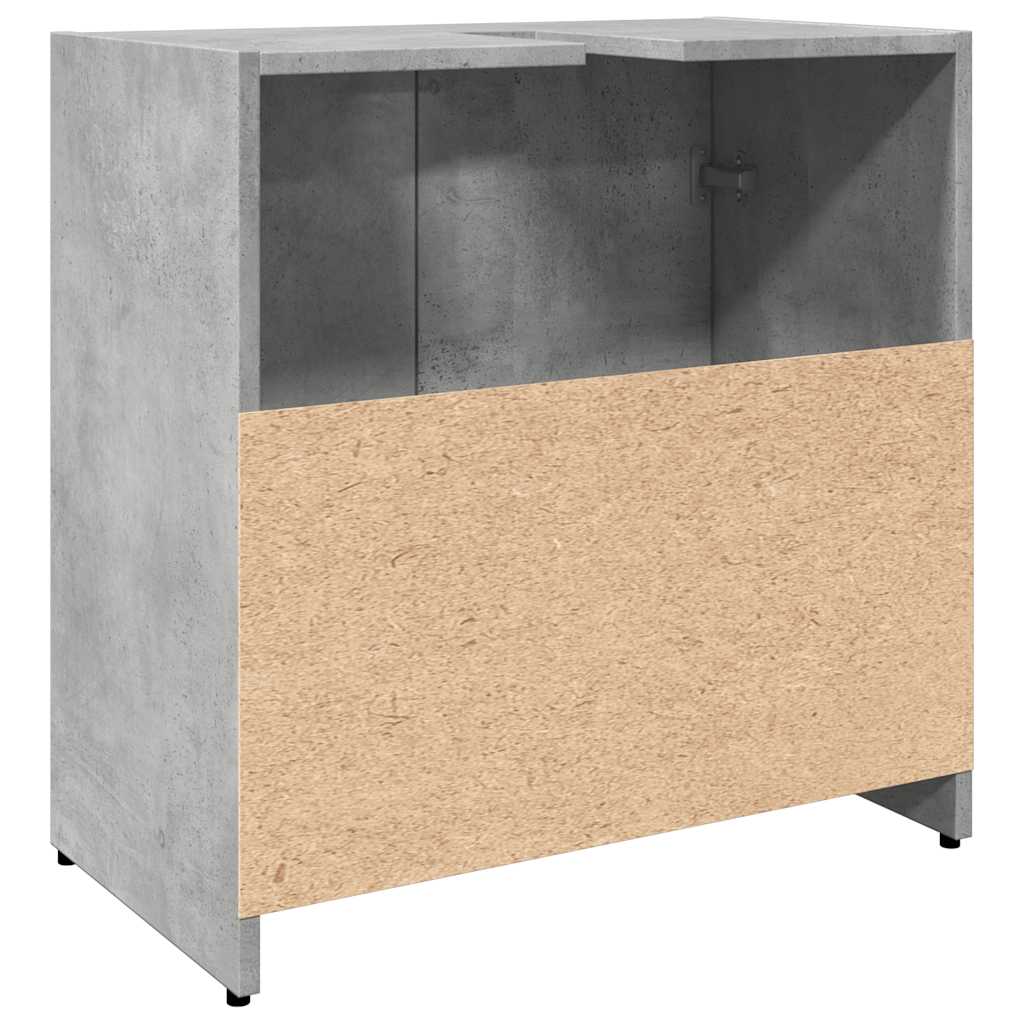 Wastafelkast 60x33x60 cm bewerkt hout betongrijs is nu te koop bij PeponiXL, paradijselijk wonen!
