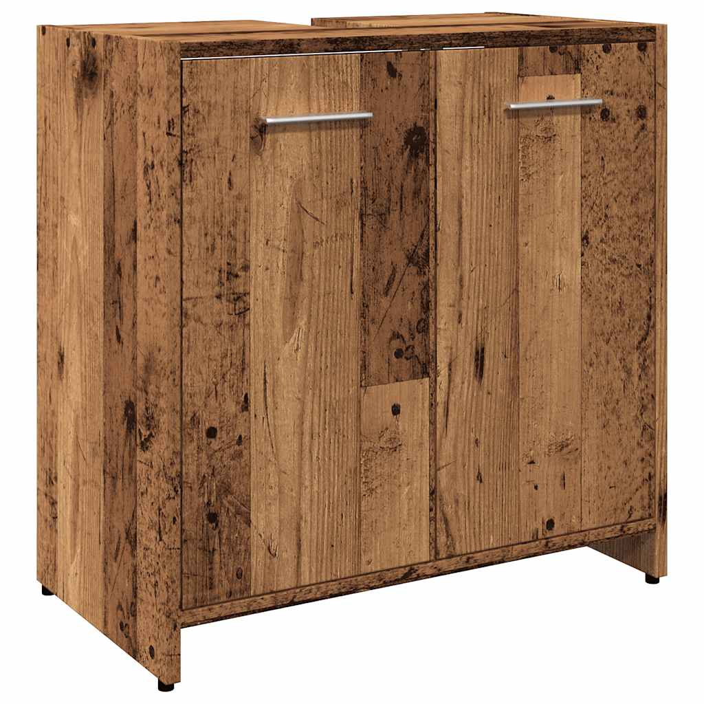 Wastafelkast 60x33x60 cm bewerkt hout oud houtkleurig is nu te koop bij PeponiXL, paradijselijk wonen!