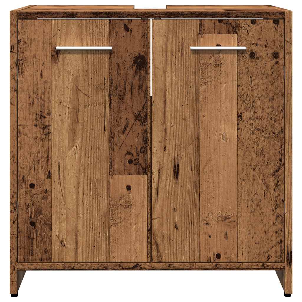 Wastafelkast 60x33x60 cm bewerkt hout oud houtkleurig is nu te koop bij PeponiXL, paradijselijk wonen!