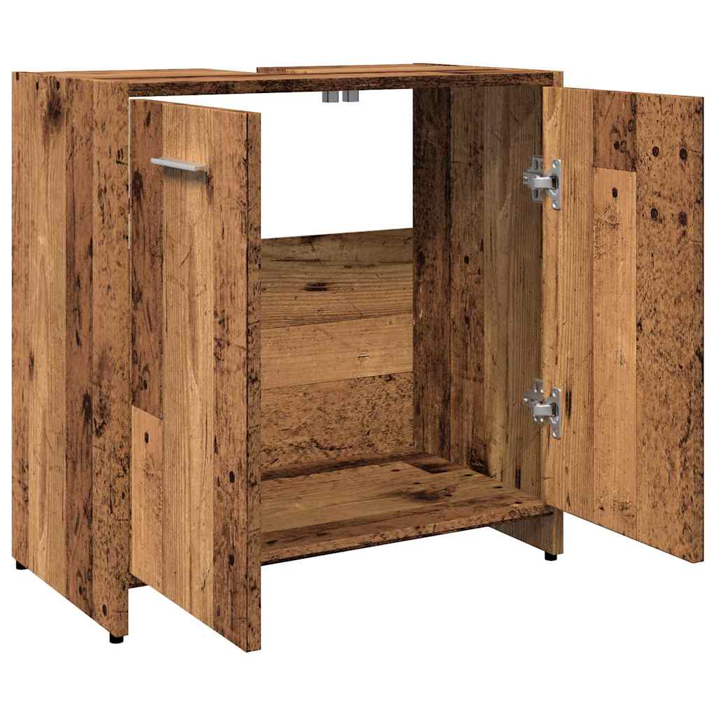 Wastafelkast 60x33x60 cm bewerkt hout oud houtkleurig is nu te koop bij PeponiXL, paradijselijk wonen!