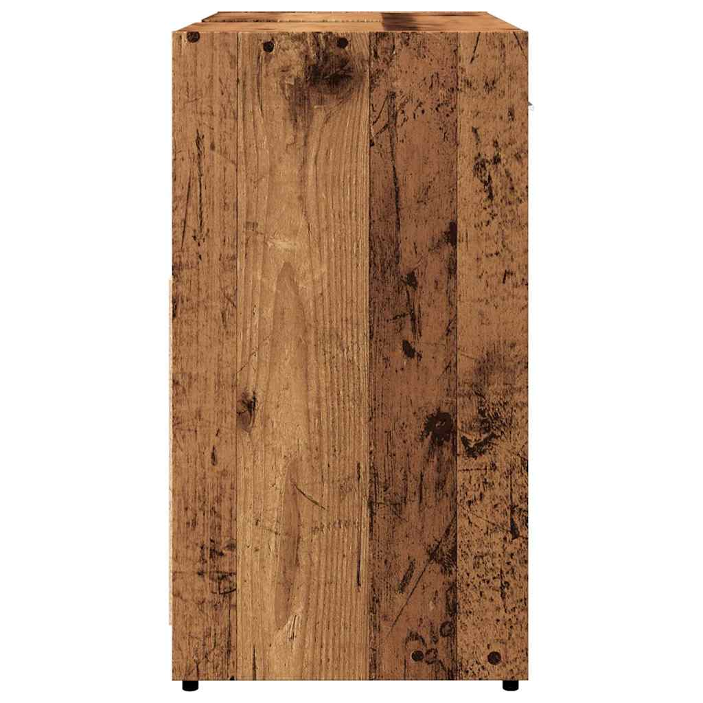 Wastafelkast 60x33x60 cm bewerkt hout oud houtkleurig is nu te koop bij PeponiXL, paradijselijk wonen!