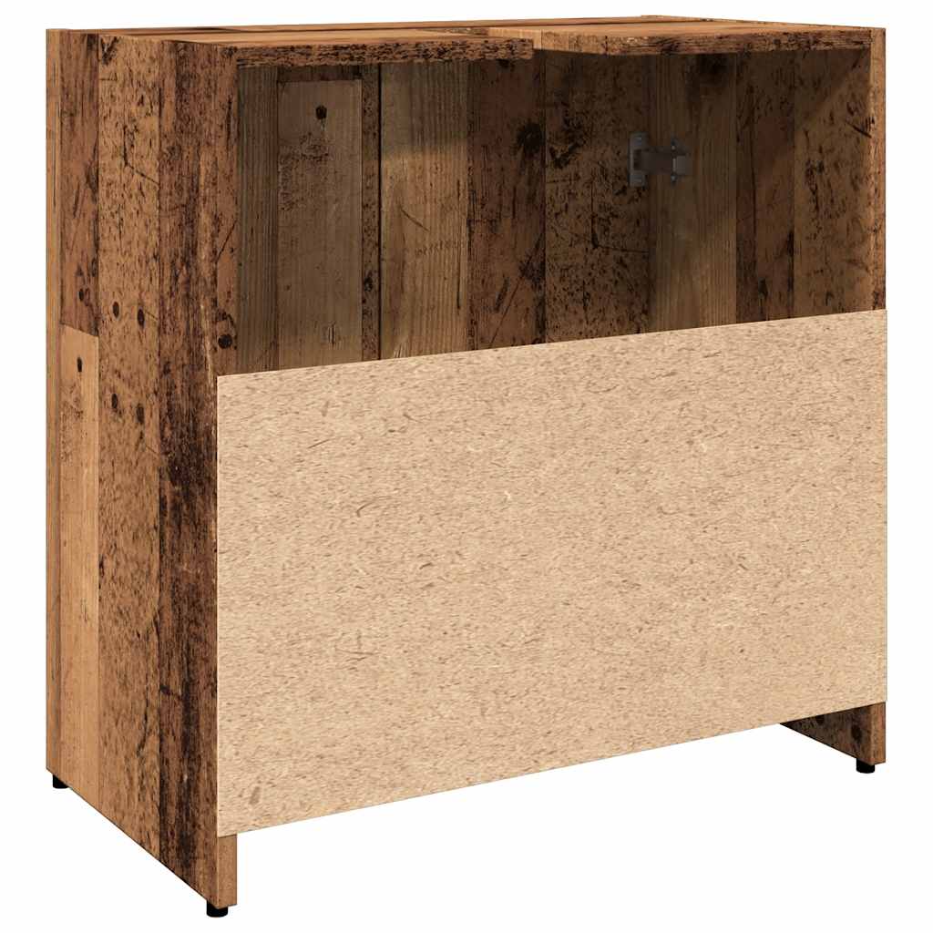 Wastafelkast 60x33x60 cm bewerkt hout oud houtkleurig is nu te koop bij PeponiXL, paradijselijk wonen!