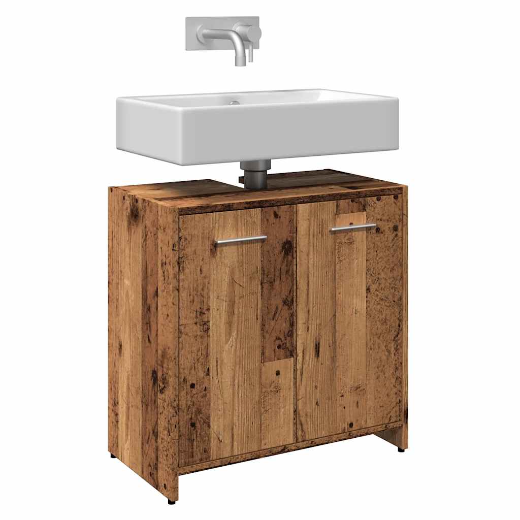 Wastafelkast 60x33x60 cm bewerkt hout oud houtkleurig is nu te koop bij PeponiXL, paradijselijk wonen!