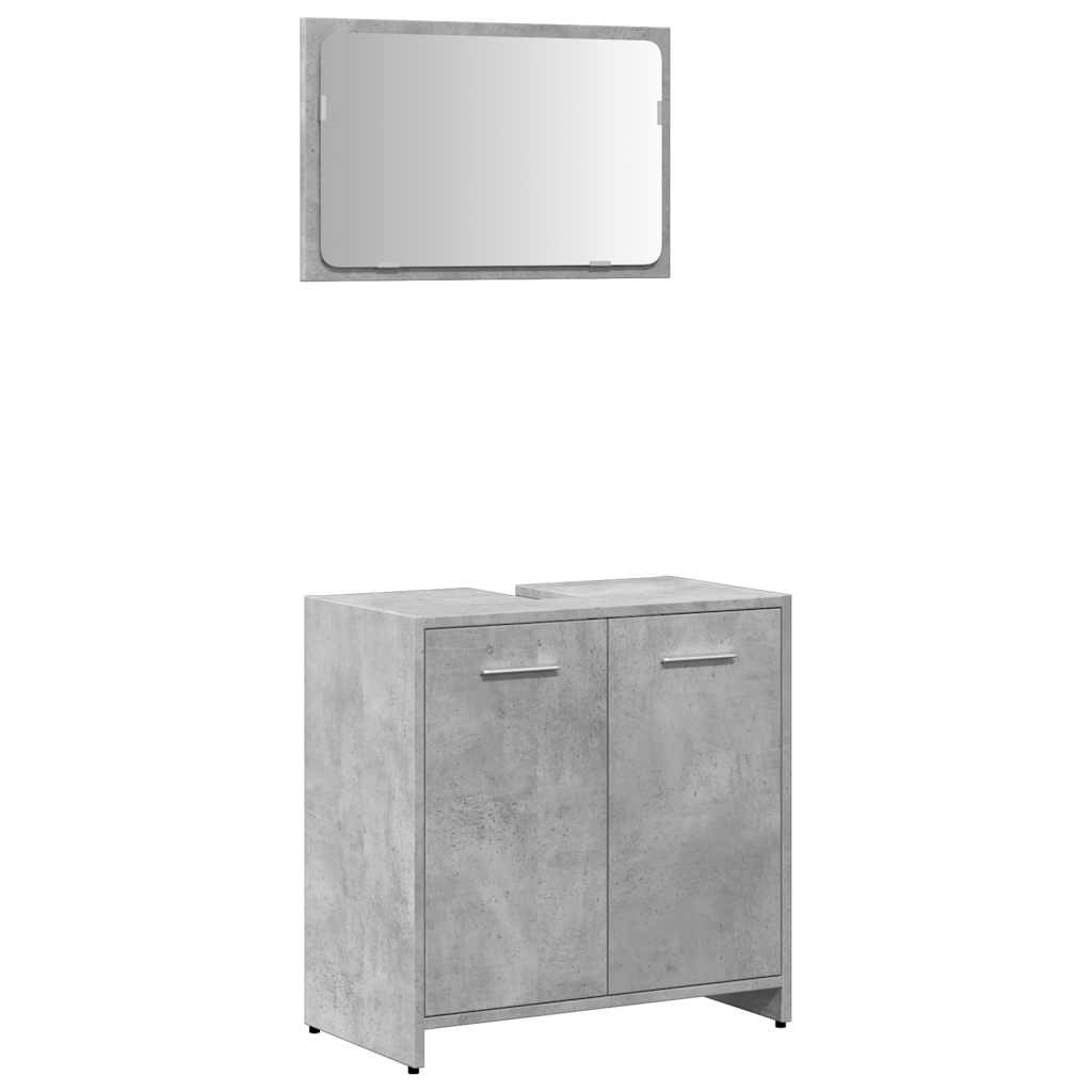 Badkamerkast met spiegel bewerkt hout betongrijs is nu te koop bij PeponiXL, paradijselijk wonen!