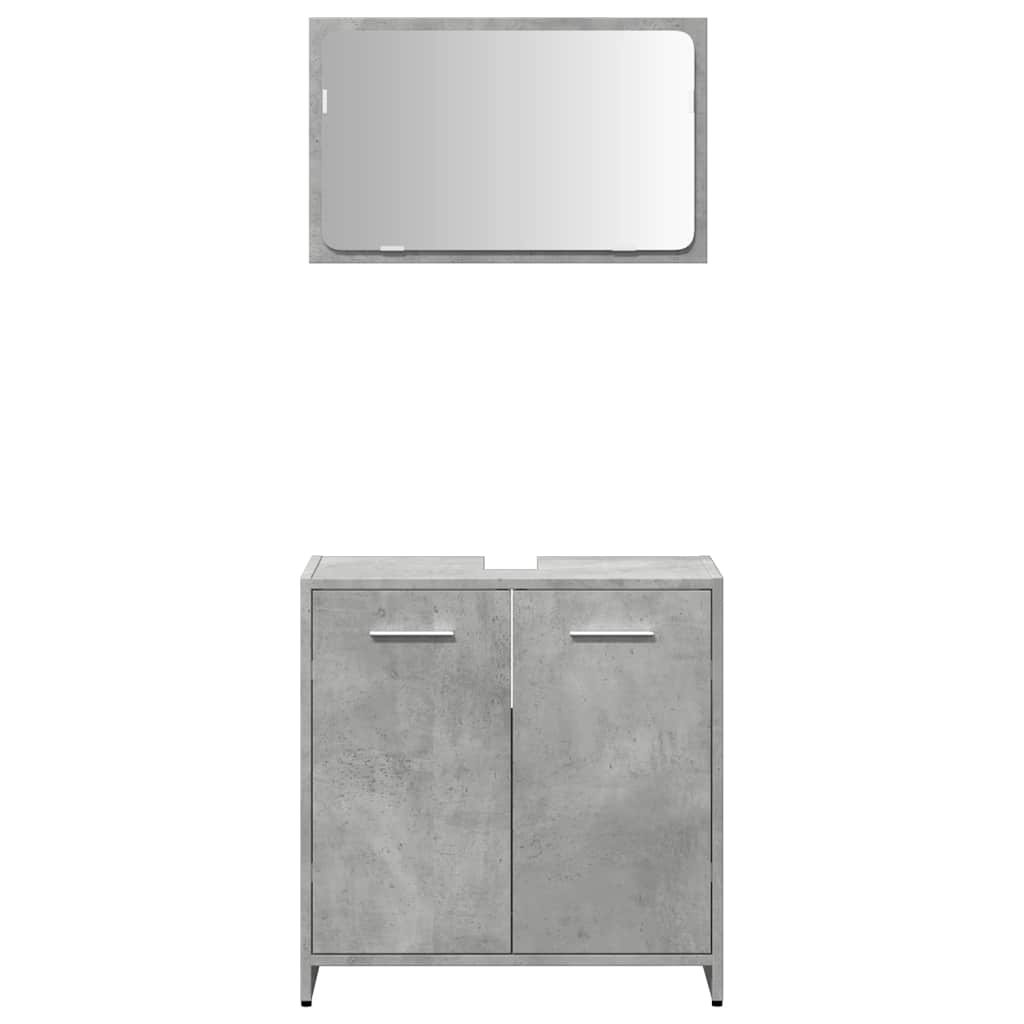 Badkamerkast met spiegel bewerkt hout betongrijs is nu te koop bij PeponiXL, paradijselijk wonen!
