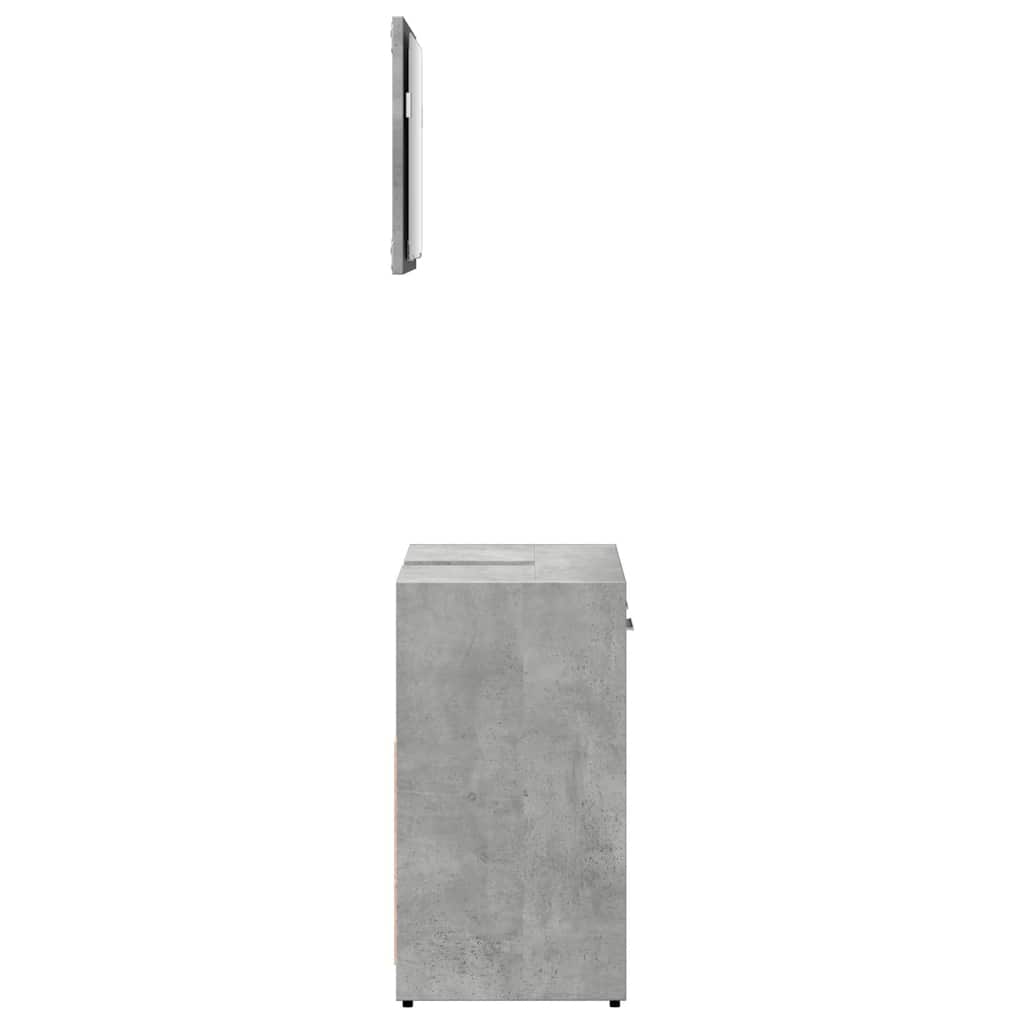 Badkamerkast met spiegel bewerkt hout betongrijs is nu te koop bij PeponiXL, paradijselijk wonen!