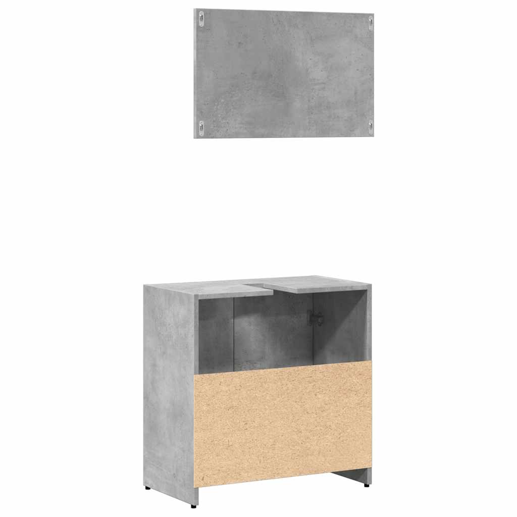 Badkamerkast met spiegel bewerkt hout betongrijs is nu te koop bij PeponiXL, paradijselijk wonen!