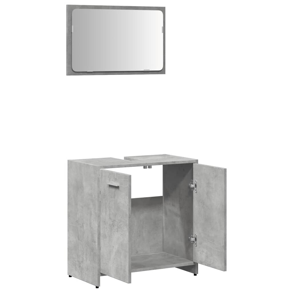 Badkamerkast met spiegel bewerkt hout betongrijs is nu te koop bij PeponiXL, paradijselijk wonen!