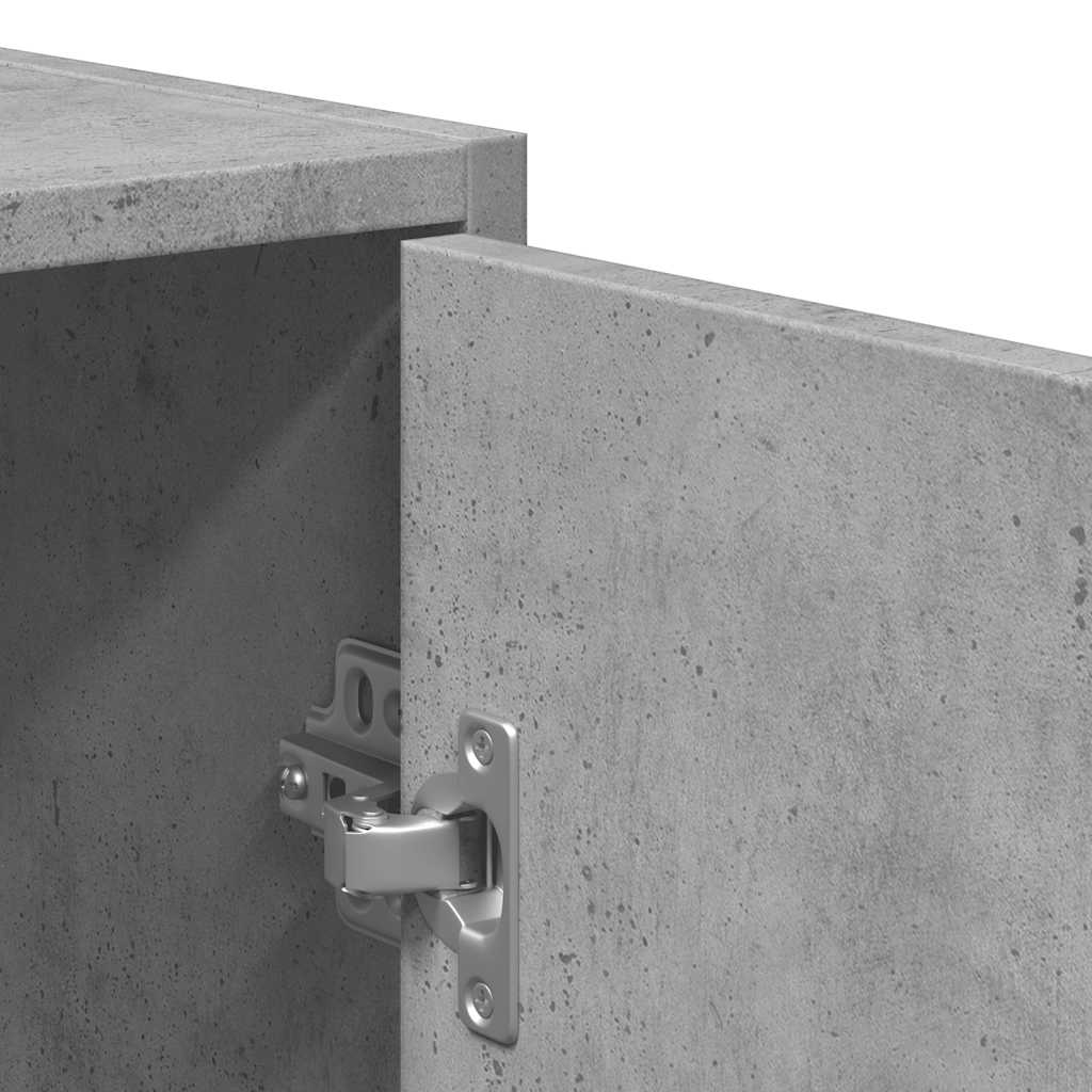 Badkamerkast met spiegel bewerkt hout betongrijs is nu te koop bij PeponiXL, paradijselijk wonen!