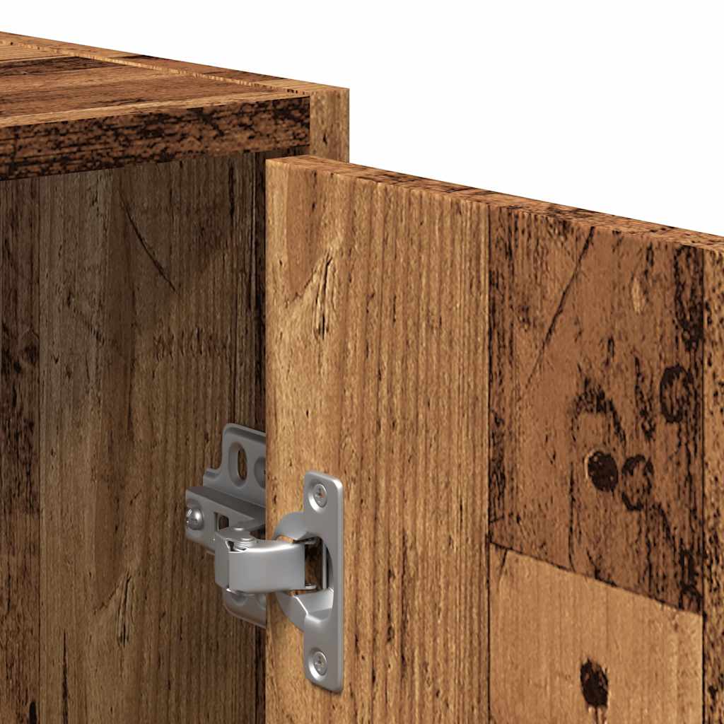 Badkamerkast met spiegel bewerkt hout oud houtkleurig is nu te koop bij PeponiXL, paradijselijk wonen!