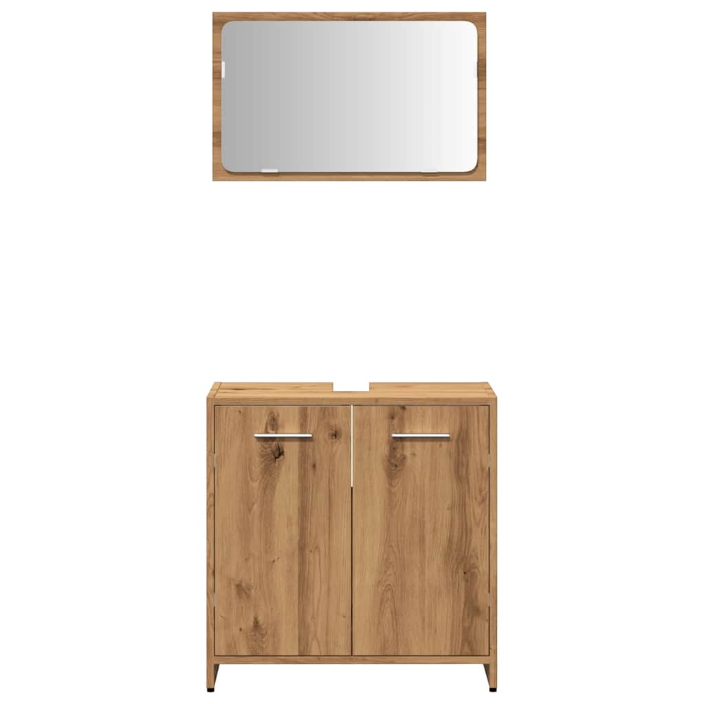 Badkamerkast met spiegel bewerkt hout artisanaal eikenkleurig is nu te koop bij PeponiXL, paradijselijk wonen!