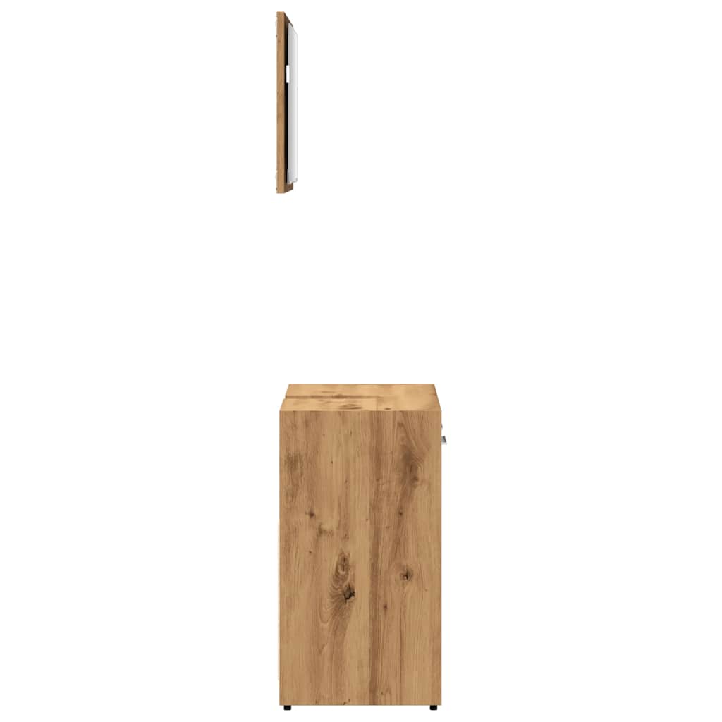 Badkamerkast met spiegel bewerkt hout artisanaal eikenkleurig is nu te koop bij PeponiXL, paradijselijk wonen!