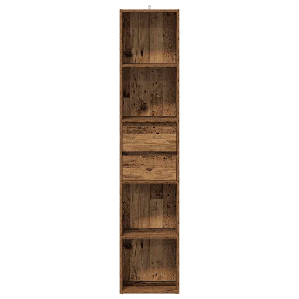 Boekenkast 36x30x171 cm bewerkt hout oud houtkleurig is nu te koop bij PeponiXL, paradijselijk wonen!