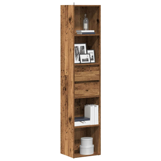 Boekenkast 36x30x171 cm bewerkt hout oud houtkleurig is nu te koop bij PeponiXL, paradijselijk wonen!