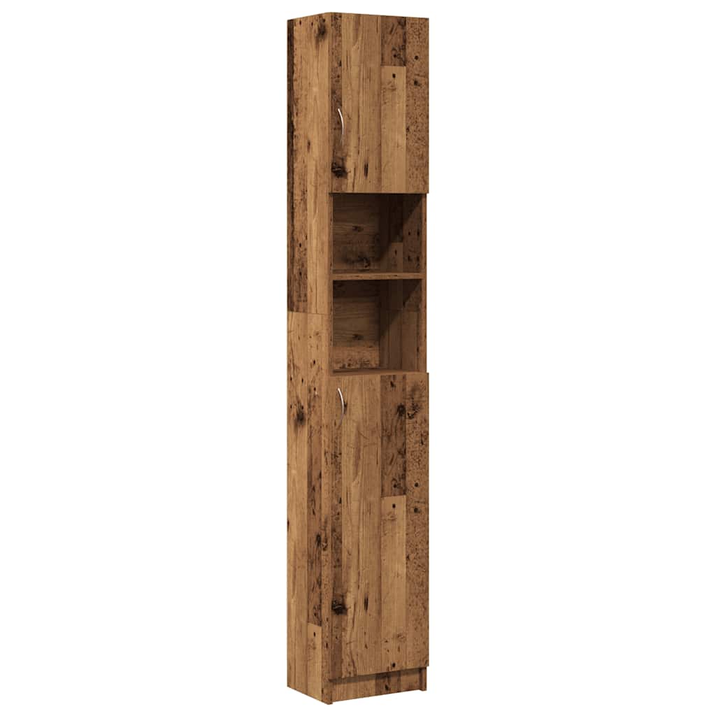 Badkamerkast 32x25,5x190 cm bewerkt hout oud houtkleurig is nu te koop bij PeponiXL, paradijselijk wonen!
