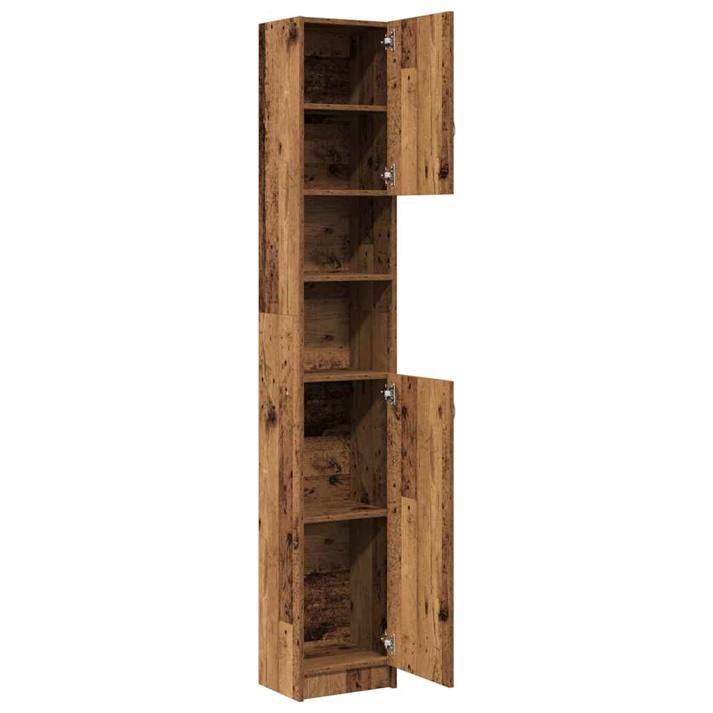 Badkamerkast 32x25,5x190 cm bewerkt hout oud houtkleurig is nu te koop bij PeponiXL, paradijselijk wonen!
