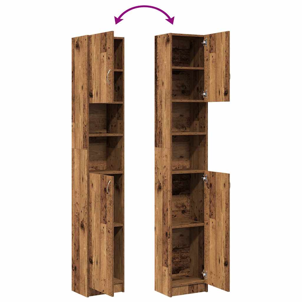 Badkamerkast 32x25,5x190 cm bewerkt hout oud houtkleurig is nu te koop bij PeponiXL, paradijselijk wonen!
