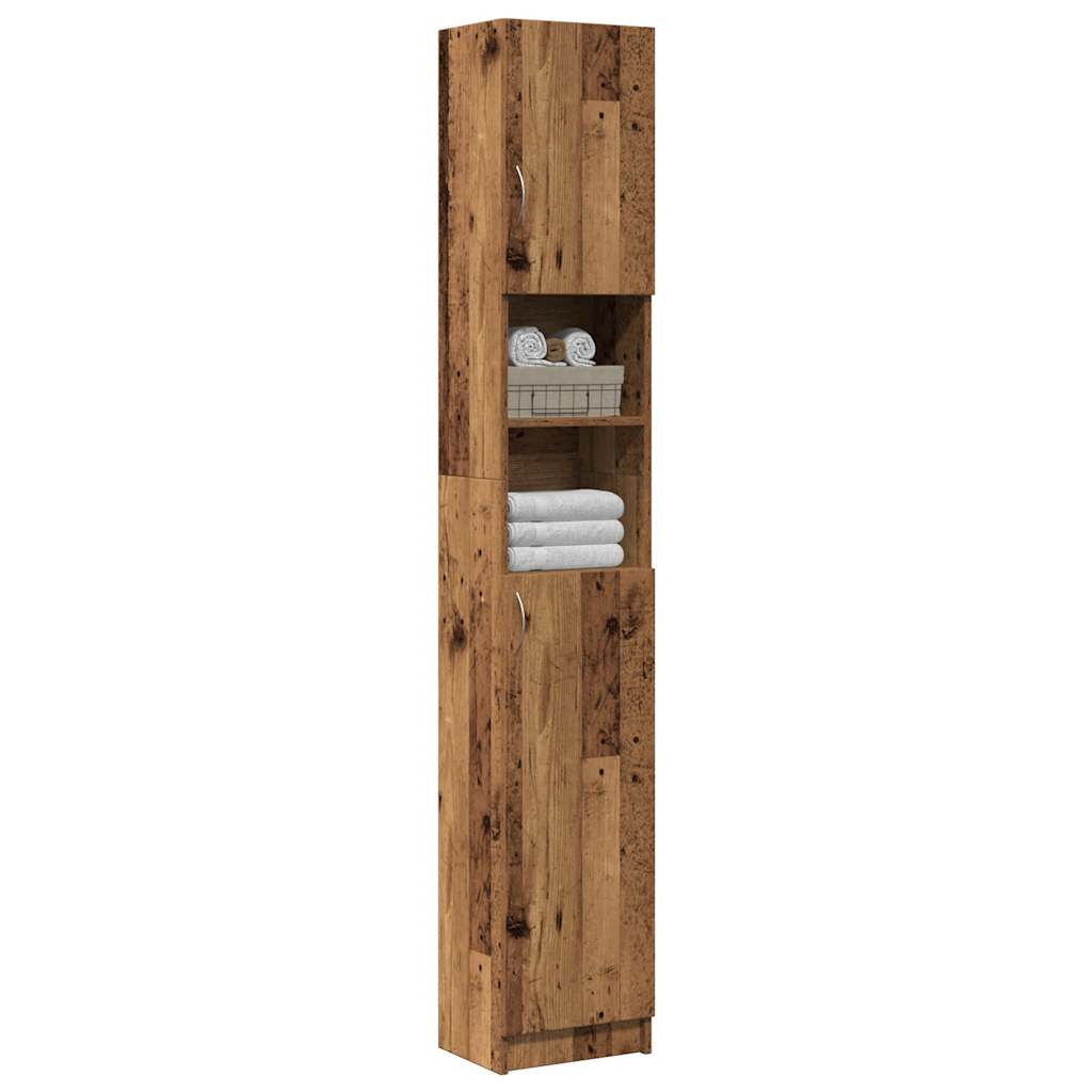 Badkamerkast 32x25,5x190 cm bewerkt hout oud houtkleurig is nu te koop bij PeponiXL, paradijselijk wonen!