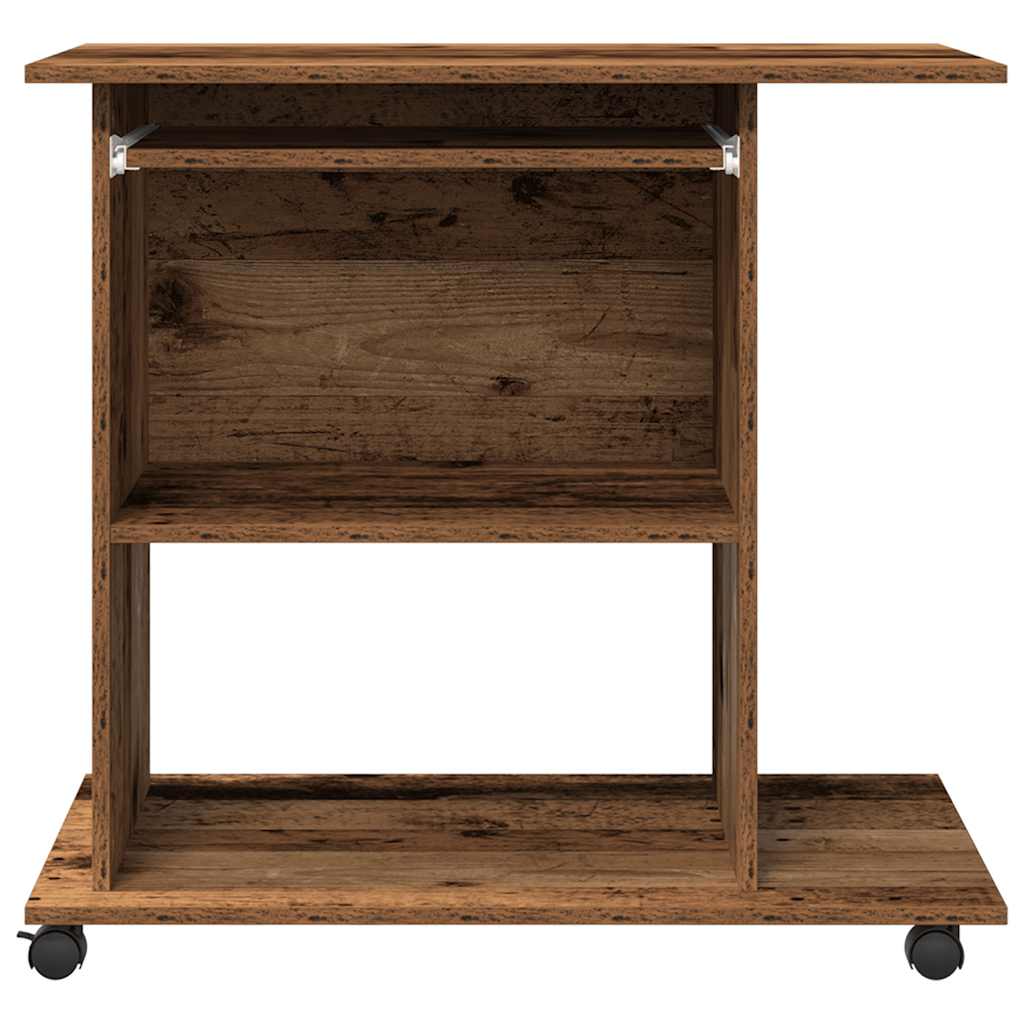 Computerbureau 80x50x75 cm bewerkt hout oud houtkleurig is nu te koop bij PeponiXL, paradijselijk wonen!