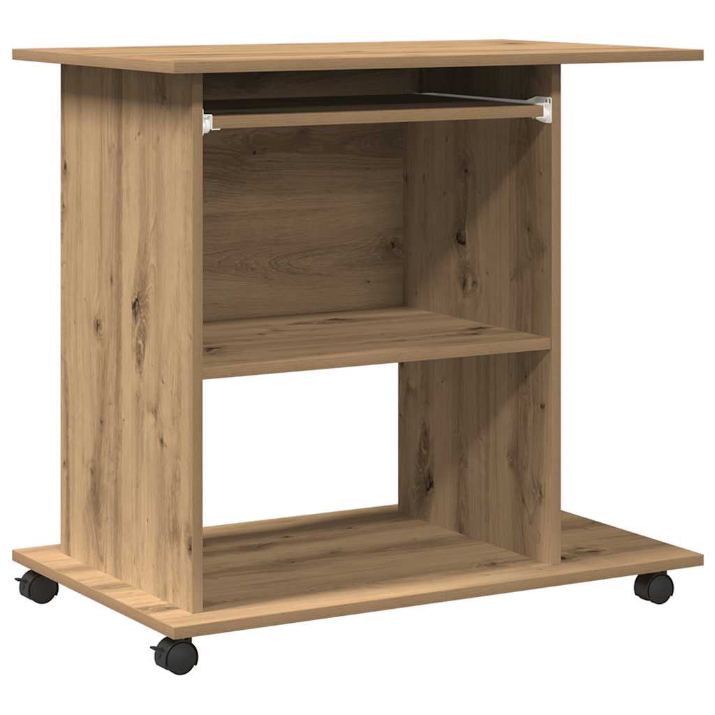 Computerbureau 80x50x75 cm bewerkt hout artisanaal eikenkleur is nu te koop bij PeponiXL, paradijselijk wonen!