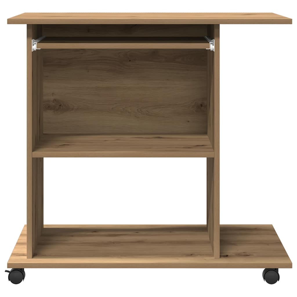 Computerbureau 80x50x75 cm bewerkt hout artisanaal eikenkleur is nu te koop bij PeponiXL, paradijselijk wonen!