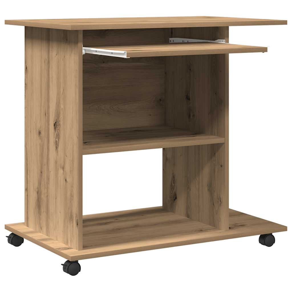Computerbureau 80x50x75 cm bewerkt hout artisanaal eikenkleur is nu te koop bij PeponiXL, paradijselijk wonen!