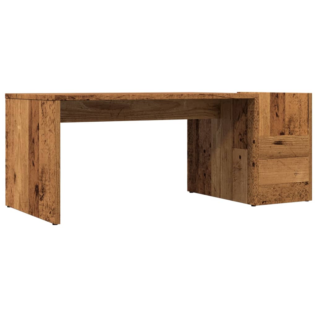 Salontafel 90x45x35 cm bewerkt hout oud houtkleurig is nu te koop bij PeponiXL, paradijselijk wonen!