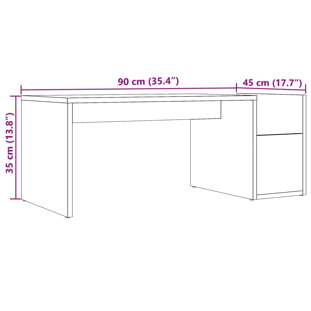 Salontafel 90x45x35 cm bewerkt hout artisan eikenkleurig is nu te koop bij PeponiXL, paradijselijk wonen!