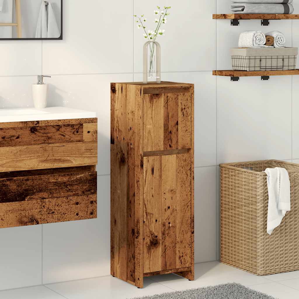 Badkamerkast 30x30x95 cm bewerkt hout oud houtkleurig is nu te koop bij PeponiXL, paradijselijk wonen!